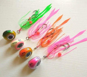 Planet Gates 60g 4pcs 1 4pcs 135g/100g/80g/60g/40g Pesca Slider Snapper/Sea bream Jig head with skirt  lead jig jigging lure free shipping