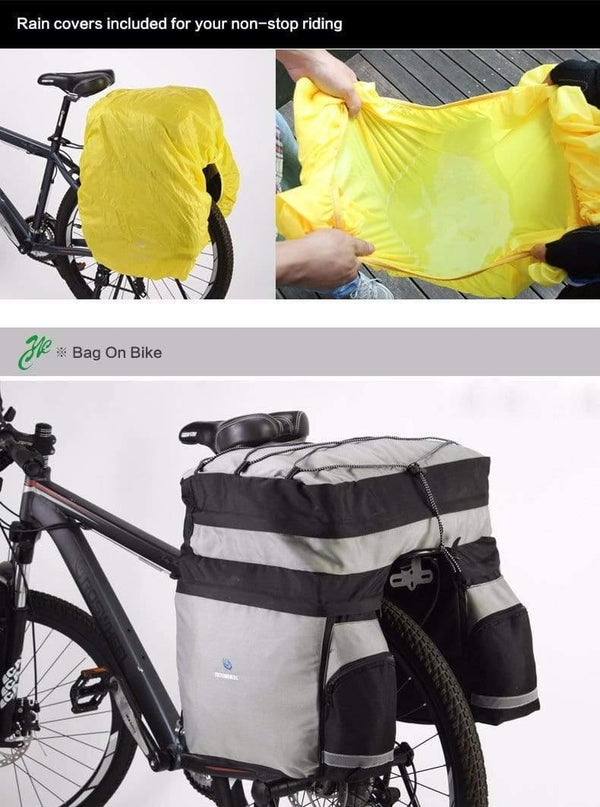 Planet Gates 60L MTB Bicycle Carrier Bag Rear Rack Bike Trunk Bag Luggage Pannier Back Seat Double Side Cycling Bycicle Bag 14590