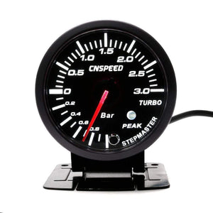 Planet Gates 60mm 2.5" Car Turbo Boost Gauge 3 BAR  12V + Turbo Boost controller kit adjustable 1-30PSI  With Sensor