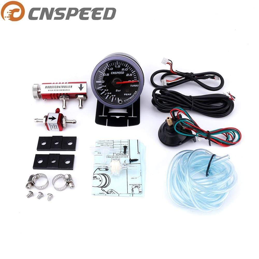 Planet Gates 60mm 2.5" Car Turbo Boost Gauge 3 BAR  12V + Turbo Boost controller kit adjustable 1-30PSI  With Sensor