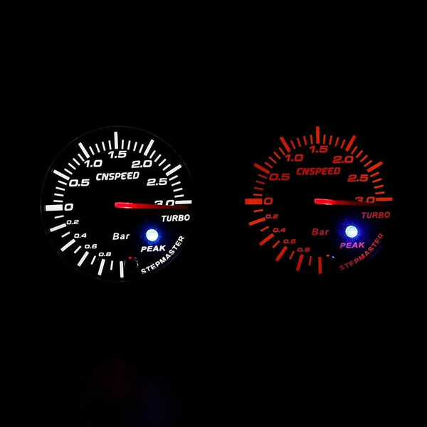 Planet Gates 60mm 2.5" Car Turbo Boost Gauge 3 BAR  12V + Turbo Boost controller kit adjustable 1-30PSI  With Sensor