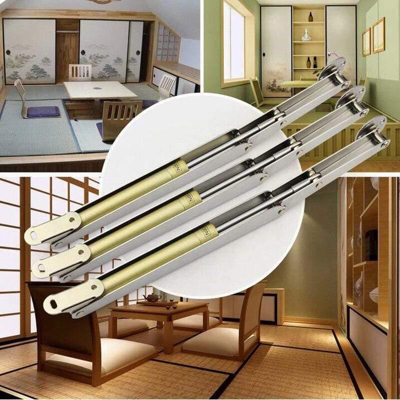 60N-150N High Quality Furniture Hinge Tatami Support Hydraulic Rod Drawer Free Stop Lift Support Buffer Door Pneumatic Hardware