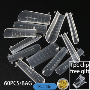 Planet Gates 60PCS E-1CLIP BAG 120/60PCS Nail Forms Art Tools For UV Gel Quick Building Extension Forms Top Molds Dual Forms Upper Forms For Nails Mold