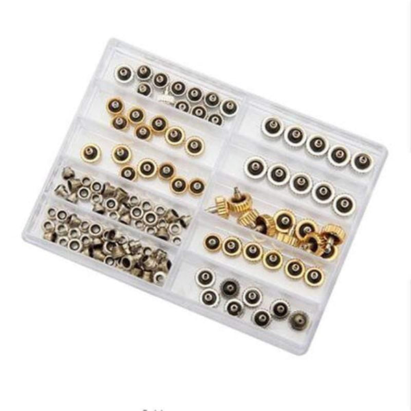 Planet Gates 60pcs/set Watch Crown 5.3mm 6.0mm 7.0mm Copper Watch Repair Tools Assortment Parts Accessories Kits