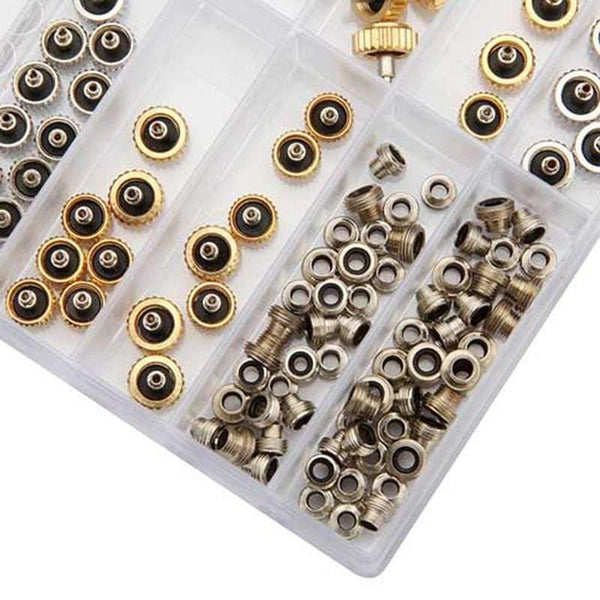 Planet Gates 60pcs/set Watch Crown 5.3mm 6.0mm 7.0mm Copper Watch Repair Tools Assortment Parts Accessories Kits