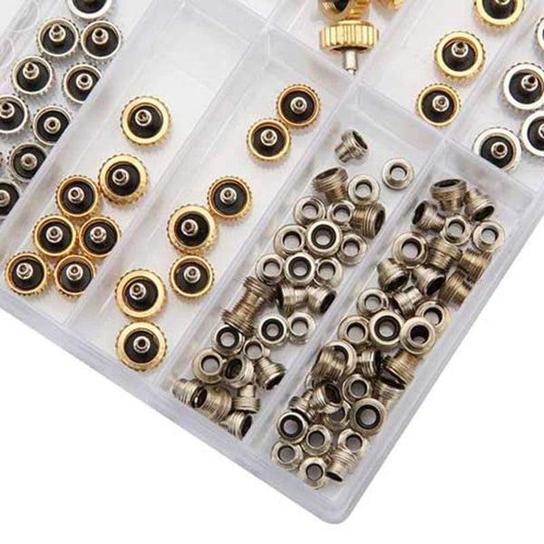 Planet Gates 60pcs/set Watch Crown 5.3mm 6.0mm 7.0mm Copper Watch Repair Tools Assortment Parts Accessories Kits