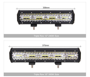 Planet Gates 60W Combo Beam x1 60W 120W 180W 4x4 Offroad Led Light Bar For Cars Combo Beams Off road SUV ATV Tractor Boat Trucks Excavator 12V 24V Work Lights