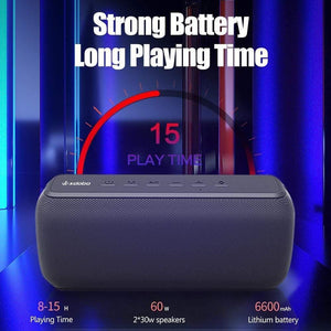 Planet Gates 60W High-Power Outdoor Waterproof Bluetooth Speaker Stereo Bass Column Portable Speaker TWS Subwoofer Soundbar Support TF AUX