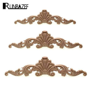 Planet Gates 60x14cm Natural Oak Wood Carved Applique Furniture Decorative Figurine Miniatures Model Home Decoration Accessories