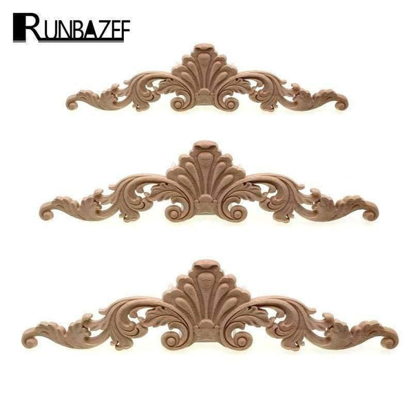 Planet Gates 60x14cm Natural Oak Wood Carved Applique Furniture Decorative Figurine Miniatures Model Home Decoration Accessories