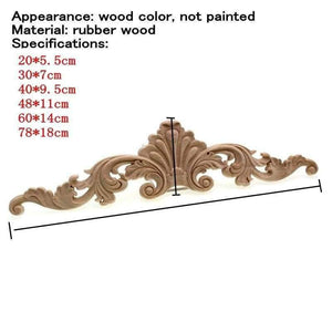Planet Gates 60x14cm Natural Oak Wood Carved Applique Furniture Decorative Figurine Miniatures Model Home Decoration Accessories