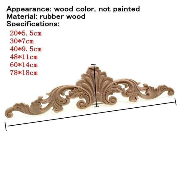 Planet Gates 60x14cm Natural Oak Wood Carved Applique Furniture Decorative Figurine Miniatures Model Home Decoration Accessories