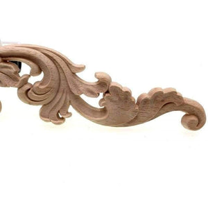 Planet Gates 60x14cm Natural Oak Wood Carved Applique Furniture Decorative Figurine Miniatures Model Home Decoration Accessories