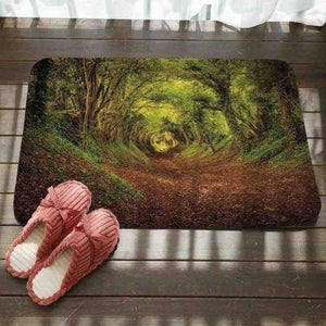 Planet Gates 60x40mat 3 3pcs/lot Tree Printed Toilet Seat Cover Plants Scenery Flannel Fabric Toilet Case Non-slip Mat Bathroom Products Home Decoration