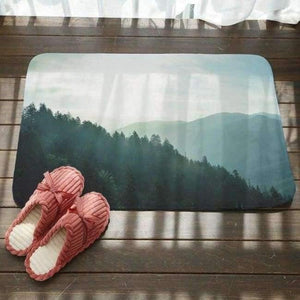 Planet Gates 60x40mat 3pcs/lot Tree Printed Toilet Seat Cover Plants Scenery Flannel Fabric Toilet Case Non-slip Mat Bathroom Products Home Decoration