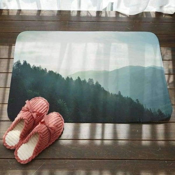 Planet Gates 60x40mat 3pcs/lot Tree Printed Toilet Seat Cover Plants Scenery Flannel Fabric Toilet Case Non-slip Mat Bathroom Products Home Decoration