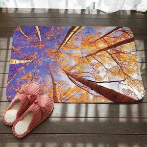 Planet Gates 60x40mat 4 3pcs/lot Tree Printed Toilet Seat Cover Plants Scenery Flannel Fabric Toilet Case Non-slip Mat Bathroom Products Home Decoration