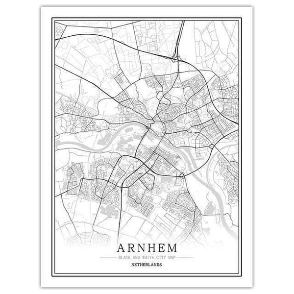 Netherlands Black White World City Map Poster Nordic Living Room Amsterdam Breda Wall Art Pictures Home Decor Canvas Painting