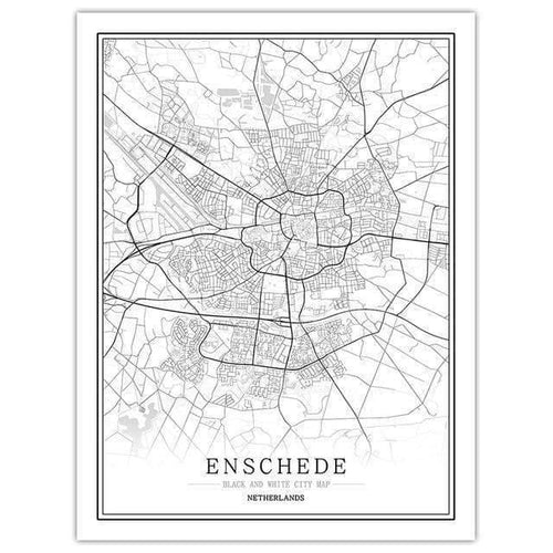 Netherlands Black White World City Map Poster Nordic Living Room Amsterdam Breda Wall Art Pictures Home Decor Canvas Painting