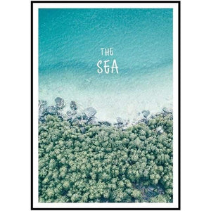 Simple Paint By Numbers Landscape Painting Beach Vacation Poster Print Letter Canvas Painting Picture Home Wall Art Decoration