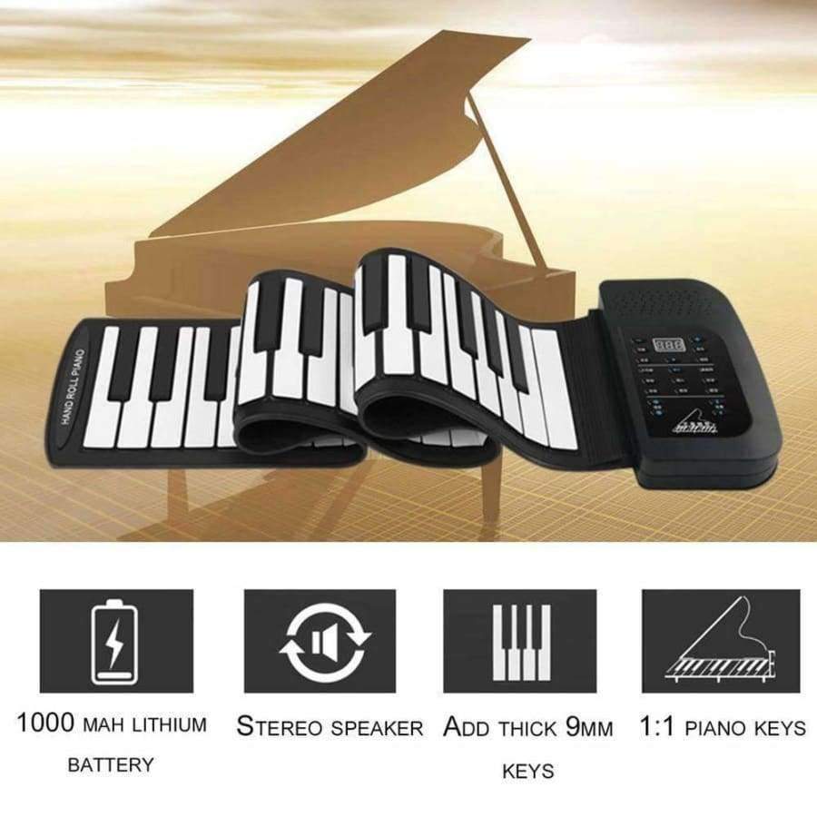 Planet Gates 61 Key Roll Up Piano Electronic Training Tool Professional Musical Instrument US PLUG Standard
