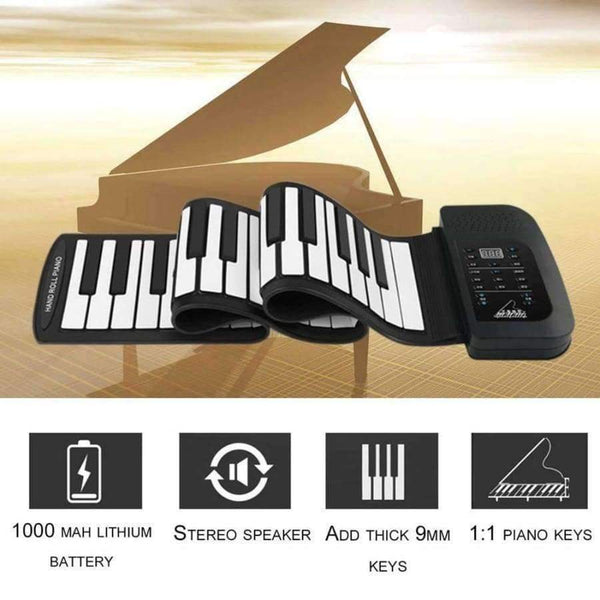 Planet Gates 61 Key Roll Up Piano Electronic Training Tool Professional Musical Instrument US PLUG Standard