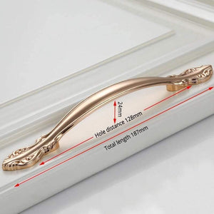 Champagne Gold Door Handles Zinc Alloy Cabinet Handle Drawer Knobs European Wardrobe Pulls Kitchen Handle Furniture Hardware