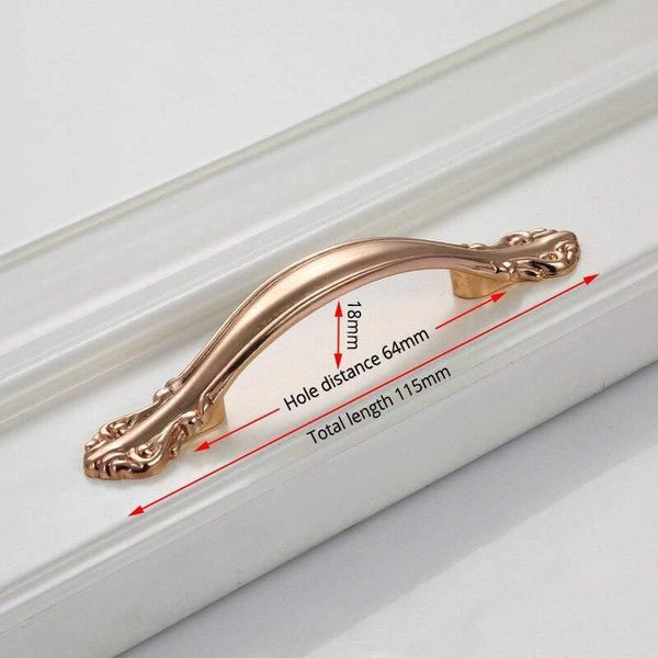 Champagne Gold Door Handles Zinc Alloy Cabinet Handle Drawer Knobs European Wardrobe Pulls Kitchen Handle Furniture Hardware