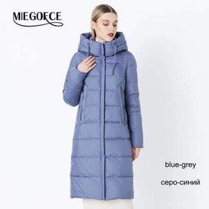 Planet Gates 611 Blue Grey / S / China 2018 Winter New Collection Bio Fluff Hooded Women's Winter Coat Parkas European Style Warm Stylish Winter Jacket