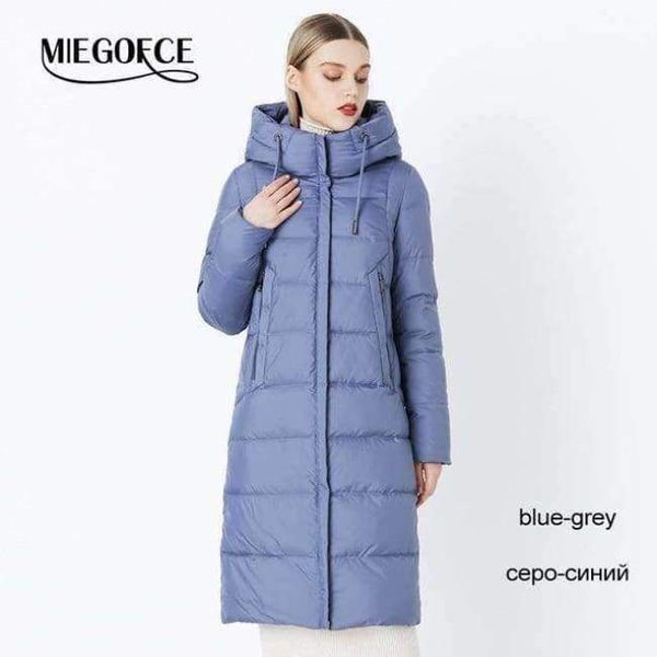 Planet Gates 611 Blue Grey / S / China 2018 Winter New Collection Bio Fluff Hooded Women's Winter Coat Parkas European Style Warm Stylish Winter Jacket
