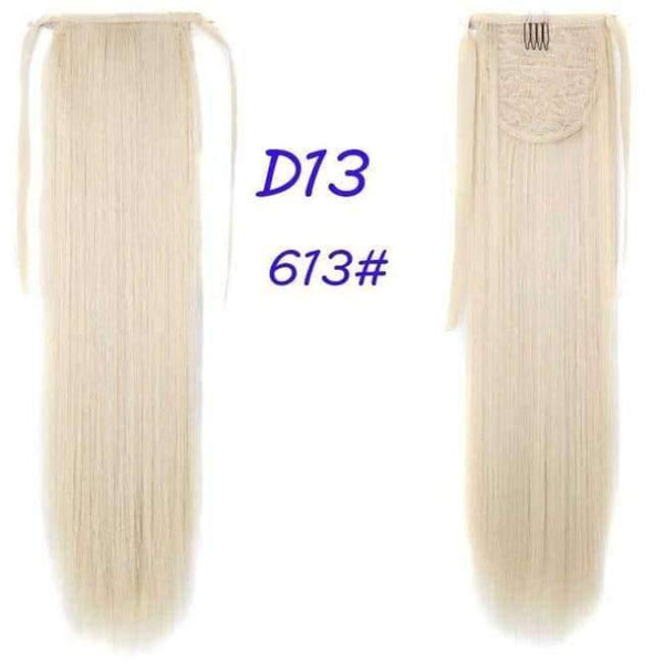 Planet Gates #613 / 22inches / China 100g/piece 22 inch Long Ponytail Hair Extension Tail Hairpiece Straight Brown Synthetic Women's Hair High Temperature Fiber