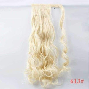 Planet Gates #613 / 22inches / China 22" Long Wave Clip In Hair Tail False Hair Ponytail Hairpiece With Hairpins Synthetic Wig Pony Tail Hair Extensions