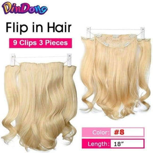Planet Gates #613 / 24inches Synthetic Fish Line Hair Wavy Clip in Hair Extensions 3/4 Half Wig 3 Styles Available Premium Heat Resistant Hair