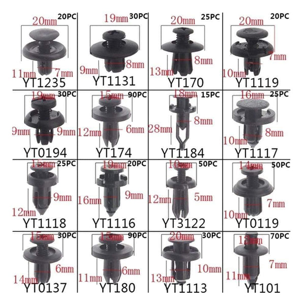 Planet Gates 620 Pcs Fastener Clips Mixed Car Fasteners Door Trim Panel Auto Bumper Rivet Retainer Push Engine Cover Fender with Box