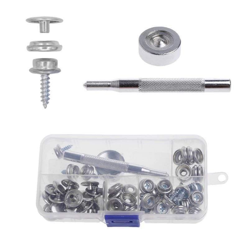 Planet Gates 62pcs Fixing Pressure Buttons kits Stainless Steel Boat Navy Canvas Cloth Snap Cover Button Socket Kit for shipping boat covers