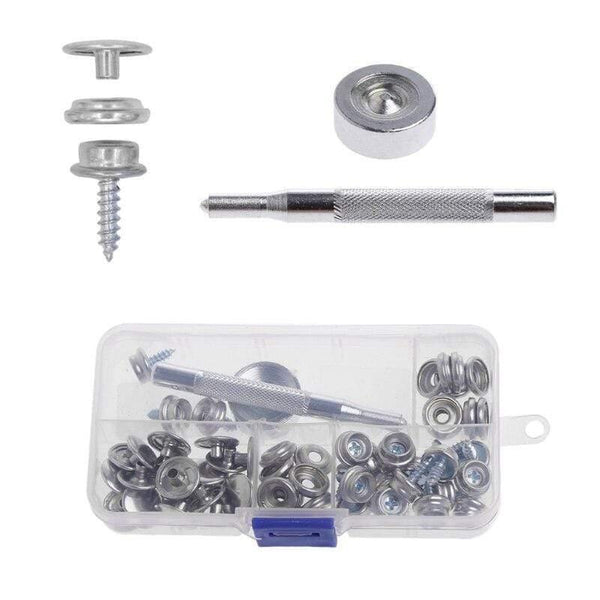 Planet Gates 62pcs Fixing Pressure Buttons kits Stainless Steel Boat Navy Canvas Cloth Snap Cover Button Socket Kit for shipping boat covers