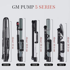 Planet Gates 631 Cycling Bicycle Pump 140 PSI MTB Foldable Bike Ball Aluminum Alloy Portable Floor Air Inflator Pump Presta / Schrader Valve