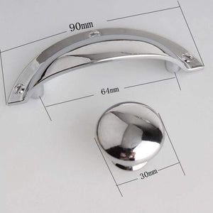 64mm Modern Simple Shiny Silver Cup Shell Drawer Cabinet Pulls Knobs 2.5" Bright Chrome Dresser Cupboard Handle Knob