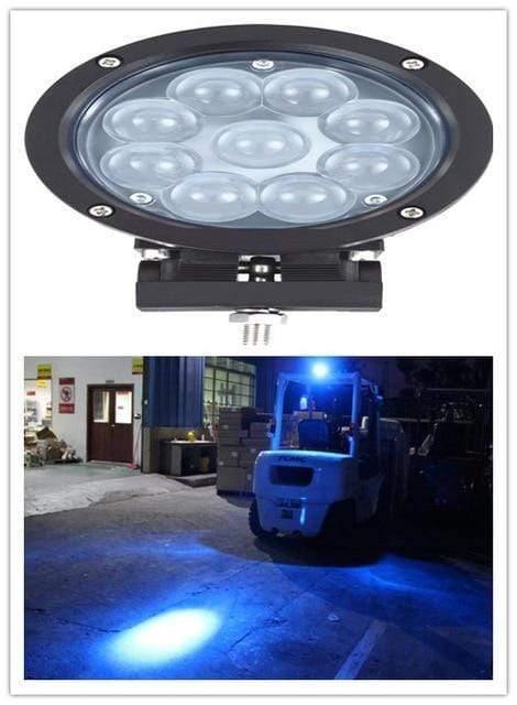 Planet Gates 64v / 27w blue spot 9-80V blue 48v 24v 3inch 64v 20w  Light Vehicle Safety Lamp LED Forklift light fork truck concave spot beam to Linde Hyster yale