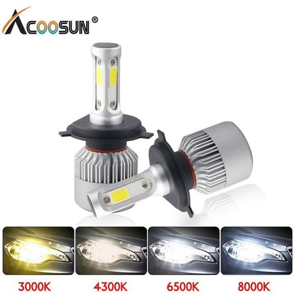Planet Gates 6500K / 8000LM 2 Pcs / H1 LED 4300K S2 H4 H7 H1 COB LED Headlight Bulbs H11 H13 12V 9005 9006 H3 9004 9007 9012 72W 8000LM Car LED lamp 3000K 8000K 6500K