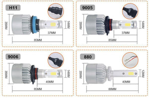 Planet Gates 6500K / 8000LM 2 Pcs / H1 LED 4300K S2 H4 H7 H1 COB LED Headlight Bulbs H11 H13 12V 9005 9006 H3 9004 9007 9012 72W 8000LM Car LED lamp 3000K 8000K 6500K