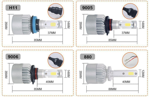 Planet Gates 6500K / 8000LM 2 Pcs / H1 LED 4300K S2 H4 H7 H1 COB LED Headlight Bulbs H11 H13 12V 9005 9006 H3 9004 9007 9012 72W 8000LM Car LED lamp 3000K 8000K 6500K