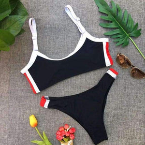 Planet Gates 6537 / S Patchwork Color Bikini Buckle Split Swimsuit 9 Colors Swim Suit Women Swimwear For Women 2018 Swimsuit Separate Female
