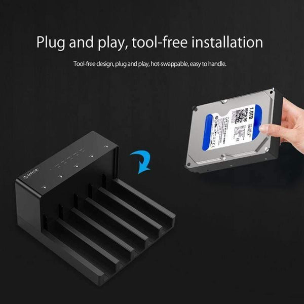 Planet Gates 6558Us3-C 5 Bay Super Speed Usb 3.0 HDD Docking Station Tool Free USB 3.0 To SATA Hard Drive Enclosure Case Adapter