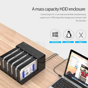 Planet Gates 6558Us3-C 5 Bay Super Speed Usb 3.0 HDD Docking Station Tool Free USB 3.0 To SATA Hard Drive Enclosure Case Adapter