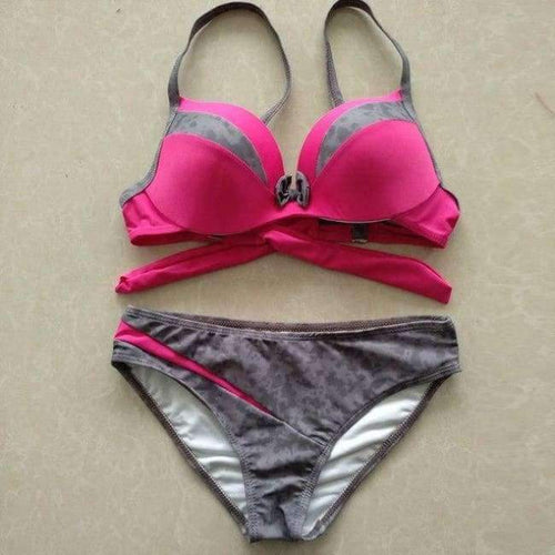 Planet Gates 6576 / S Patchwork Color Bikini Buckle Split Swimsuit 9 Colors Swim Suit Women Swimwear For Women 2018 Swimsuit Separate Female