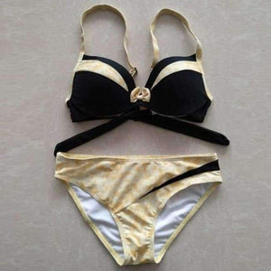 Planet Gates 6577 / S Patchwork Color Bikini Buckle Split Swimsuit 9 Colors Swim Suit Women Swimwear For Women 2018 Swimsuit Separate Female