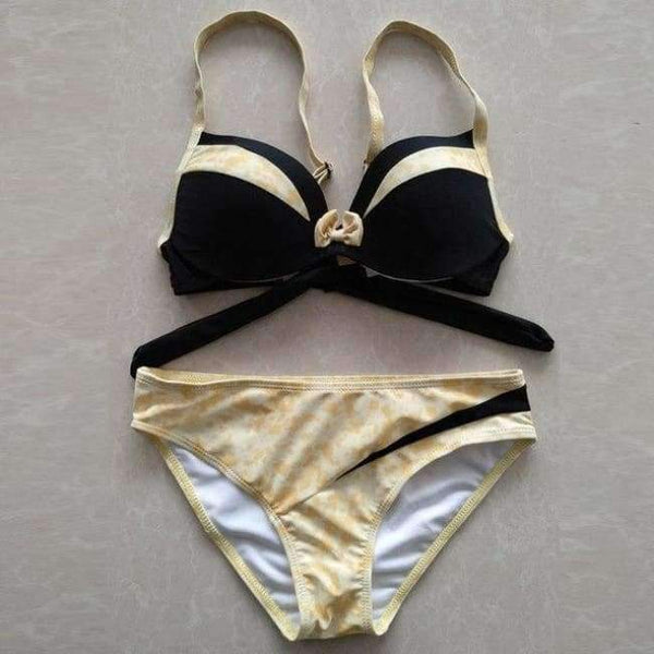 Planet Gates 6577 / S Patchwork Color Bikini Buckle Split Swimsuit 9 Colors Swim Suit Women Swimwear For Women 2018 Swimsuit Separate Female