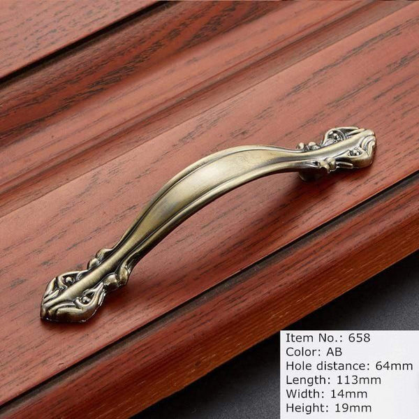 Antique Handle Knob Furniture Handle Kitchen Cabinet Handle Drawer Handle Pulls Zinc Alloy Cupboard Handles European Handles