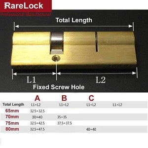 Planet Gates 65mm A Rarelock MS437 Brass Door Handle Lock Cylinder 7 Keys for Bedroom Bathroom Interior Front Door Home Security Hardware DIY